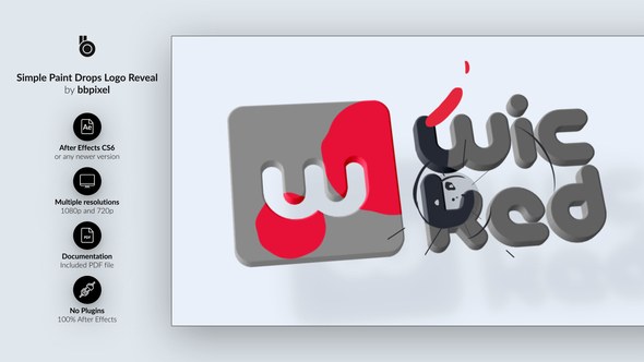 Videohive Simple Paint Drops Logo Reveal Logo Stings template preview