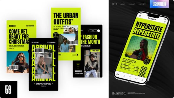 Videohive Palo Streetwear Stories Video Displays template preview