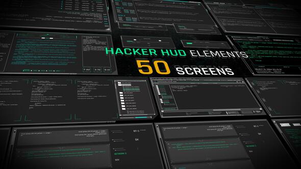 Videohive Hacker HUD Elements Elements template preview
