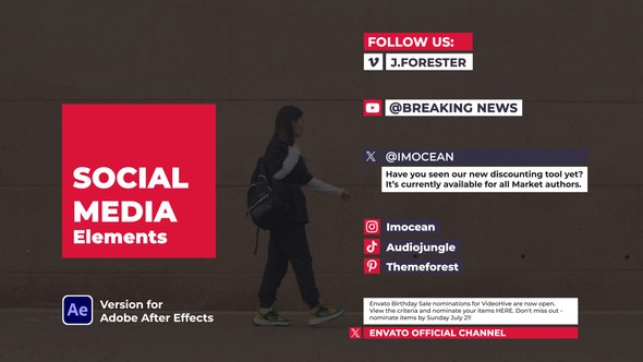 Videohive Social Media Elements Titles template preview
