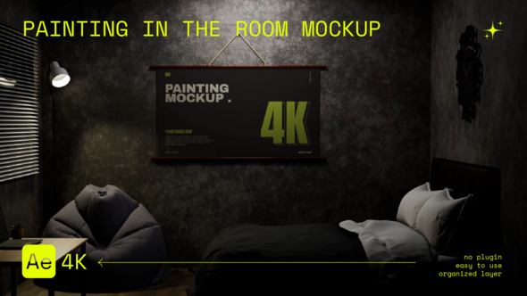 Videohive Painting in The Room Mockup Video Displays template preview