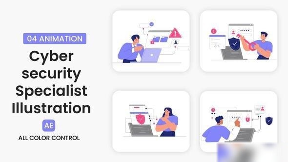 Videohive Cyber Security Specialist Illustration Scene
