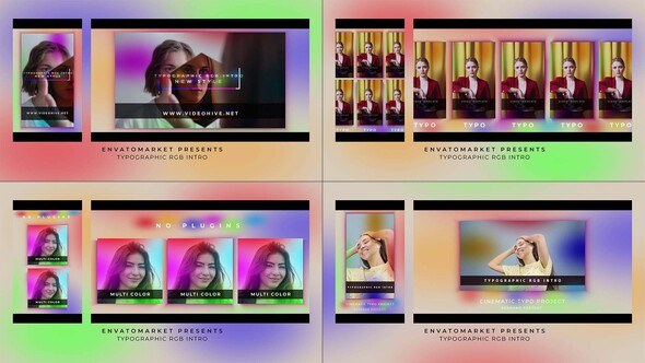 Videohive Typographic RGB Intro Openers template preview