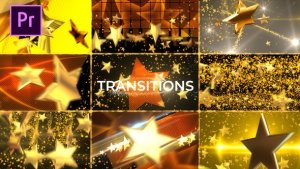 Gold Star Transitions Pack Premiere Pro template preview