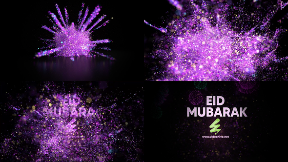 Videohive Particle Eid Mubarak Intro Logo Stings template preview
