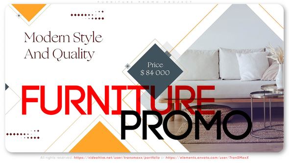 Videohive Furniture Promo Project Product Promo template preview