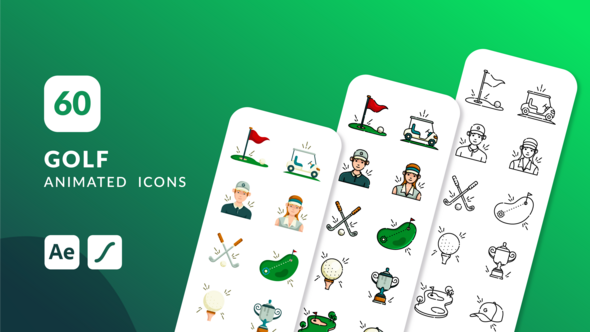 Videohive Golf Animated Icons | After Effects Elements template preview
