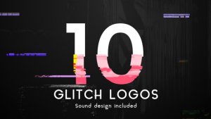 Glitch Logo Pack Video Displays template preview