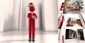 Christmas Greetings With Businessman Video Displays template preview