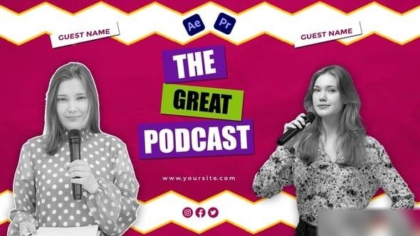 Videohive Vibrant Podcast Opener Template Openers template preview