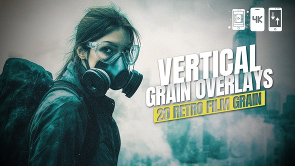 Videohive 20 Retro Film Grain Vertical Overlays For After Effects Elements template preview