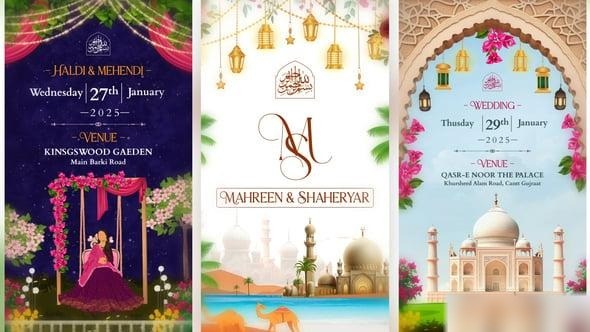 Videohive muslim wedding invitation