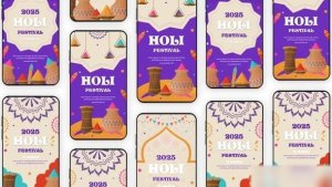 Videohive Indian Festival Holi Instagram Story Elements template preview