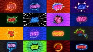 Videohive Comic Text Fx 5_Neon Sale Pack Titles template preview