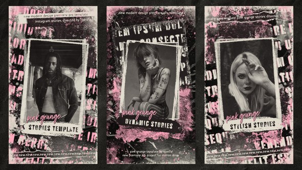 Videohive Pink Grunge Stories Product Promo template preview
