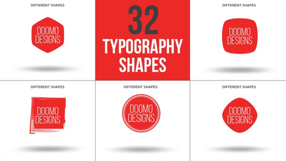 Videohive 32 Typography Shapes Titles template preview
