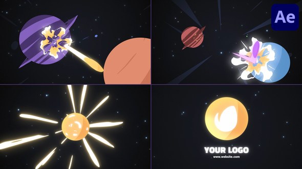 Videohive Planet Bounce Asteroid Logo for After Effects Logo Stings template preview