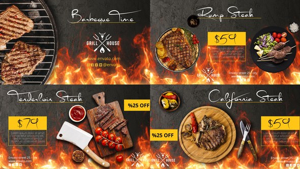 Videohive Barbecue Food Promo Product Promo template preview