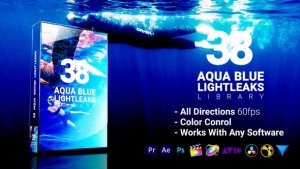 Videohive 3D Light Leaks - Aqua Water Blue Elements template preview
