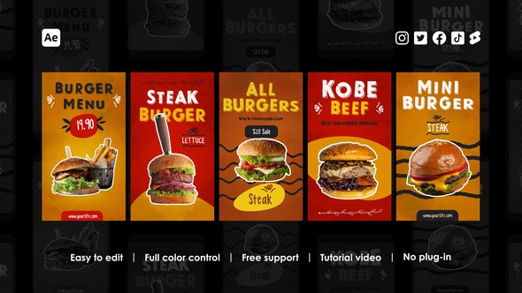 Videohive Fast Food Instagram Stories 43745434 Product Promo template preview