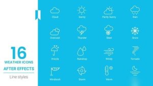 Videohive Weather Icon Line pack Openers template preview