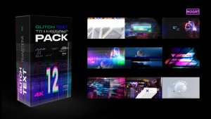 Glitch Text Transitions Pack 12 | MOGRT Premiere Pro template preview
