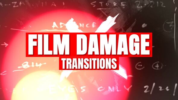 Videohive Film Damage Transitions 58794991 Elements template preview