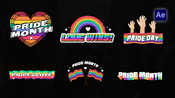 Videohive Pride LGBTQ Titles Pack Titles template preview