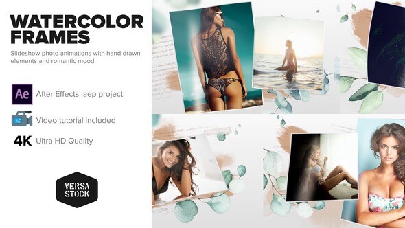 Videohive Watercolor Frames Slideshow Video Displays template preview