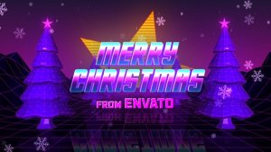 Retro 80s Christmas Wishes Video Displays template preview