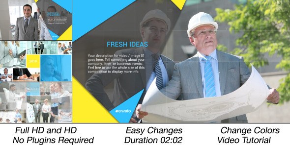 Videohive Clean Corporate Multi Video Slideshow - After Effects Templates Video Displays template preview