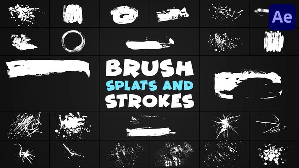 Videohive Hand-Made Brush Splats And Strokes | After Effects Elements template preview