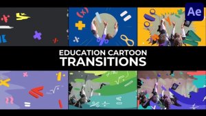 Videohive Education Cartoon Transitions for After Effects Elements template preview