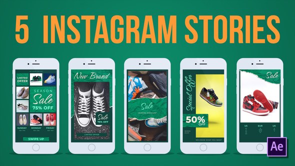 Videohive 5 Advertising Instagram Stories Product Promo template preview