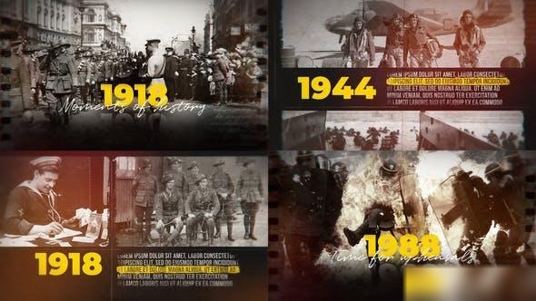 Videohive Old Memories - History Timeline Slideshow Openers template preview