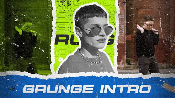 Paper Grunge Intro | MOGRT Premiere Pro template preview