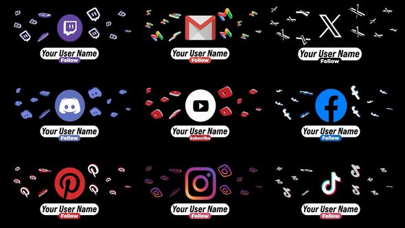Videohive 3D Social Media Lower Thirds 51848519 Elements template preview