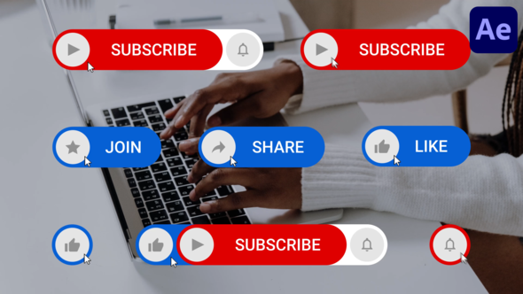 Videohive Youtube Subscribe Button Mode for After Effects Titles template preview