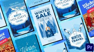 Winter Frost Snow Instagram Christmas Holidays Reels 2 Premiere Pro template preview