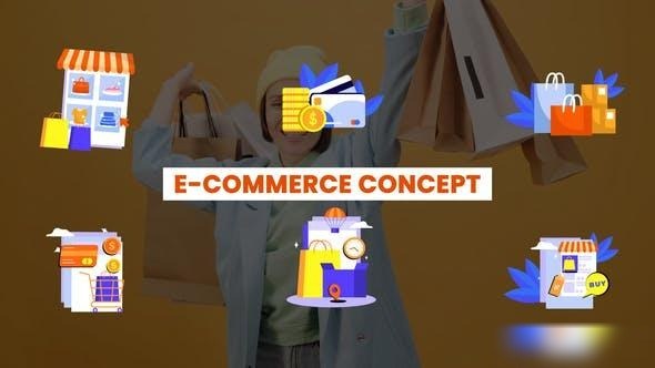 Videohive Online Shopping Vector Elements Pack Elements template preview