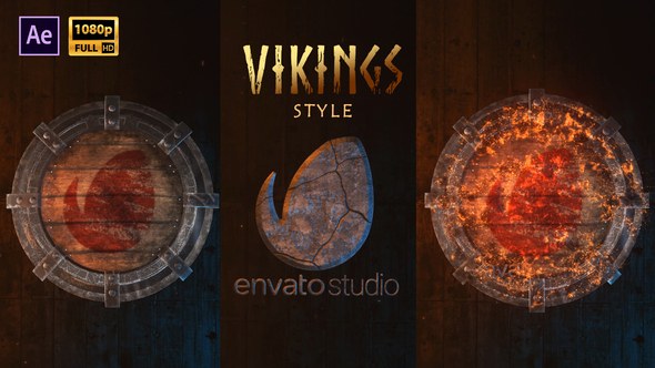Videohive Vikings Style Cinematic Shield Logo Reveal Logo Stings template preview