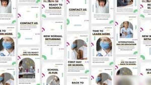 Videohive Back School Instagram Story Pack Video Displays template preview