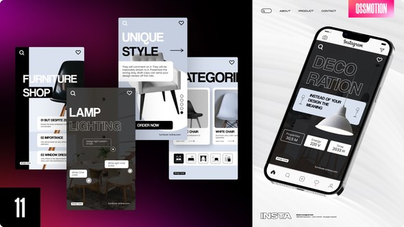 Videohive Minimal Furniture Instagram Stories Product Promo template preview