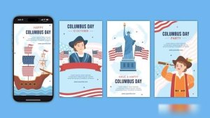 Videohive Happy Columbus Day Instagram Stories Openers template preview