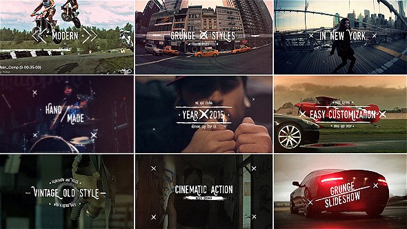 Grunge Vintage Slideshow Titles Video Displays template preview