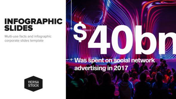 Corporate Infographic Slides Video Displays template preview