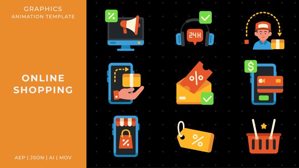 Videohive Online shopping graphic animation template | After Effects Elements template preview