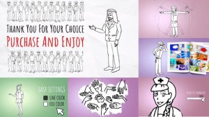 Doodle Characters Kit Video Displays template preview