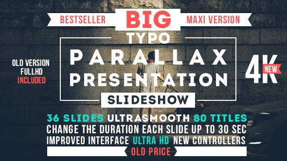 Big Typo Parallax Presentation - Videohive Openers template preview