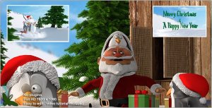 Christmas Penguins V2 Video Displays template preview